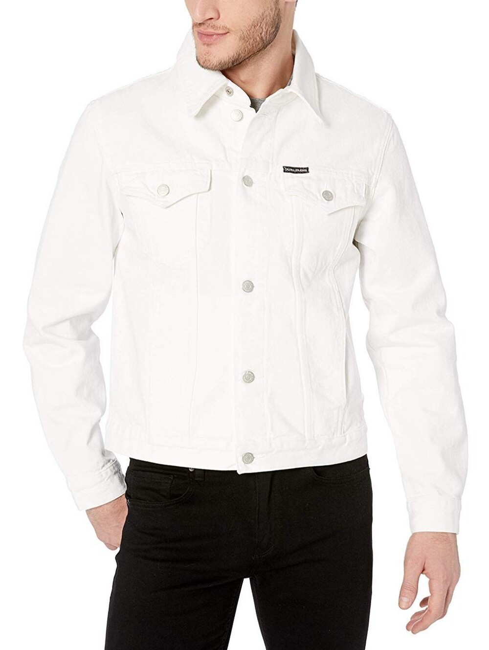Calvin Klein Jeans Men   White Denim Jacket Size Xl